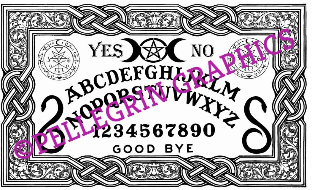 Ouija board glass chopping board, Lilith Ouija board Halloween decoration