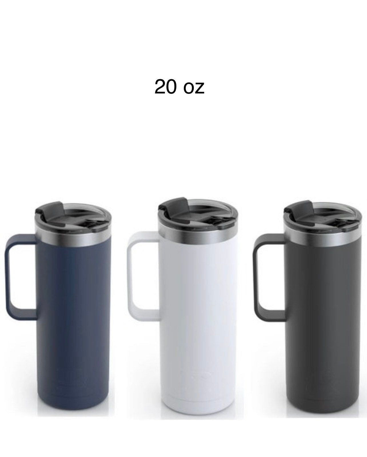 Photo engraved Stainless Steel Tumbler with Lid and handle, muliple sizes and colors