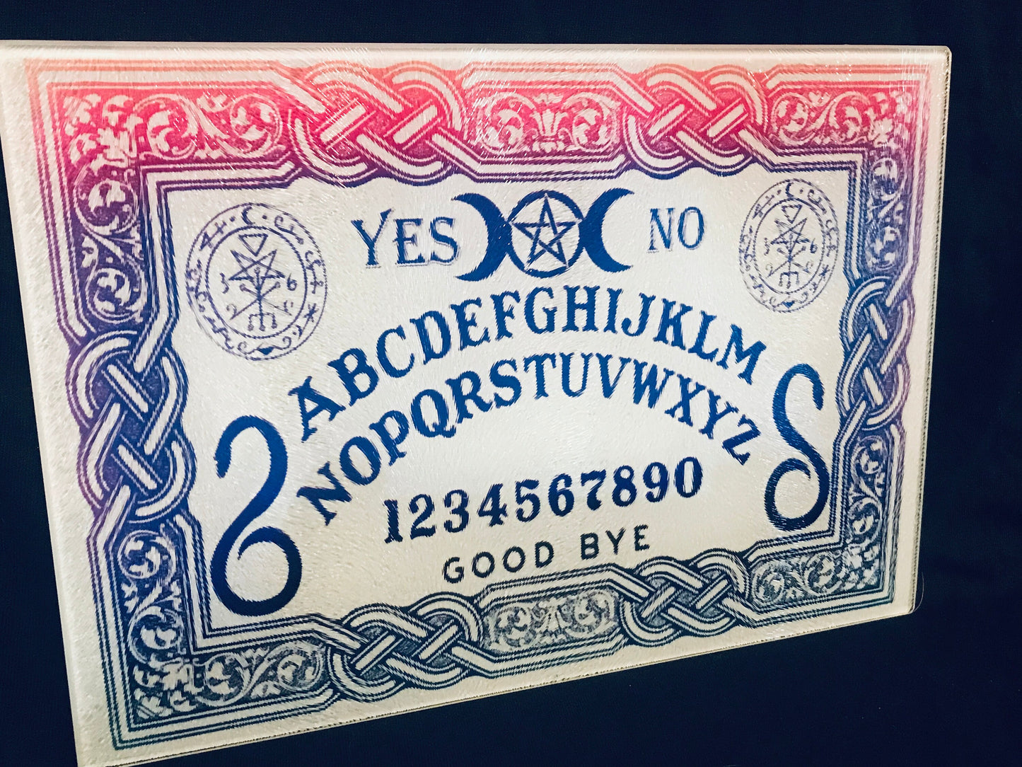 Ouija board glass chopping board,  Lilith Ouija board Halloween decoration