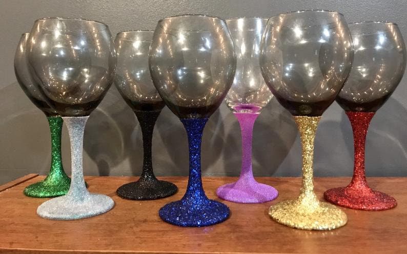 Two - Black tinted wine glass, Hand Engraved, Skeleton Wine Glasses, Skeleton Champagne Glasses