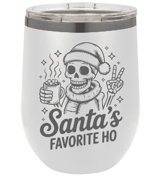 Christmas wine tumbler, Santa's Favorite Ho