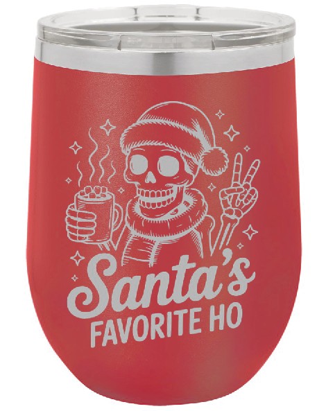 Christmas wine tumbler, Santa's Favorite Ho
