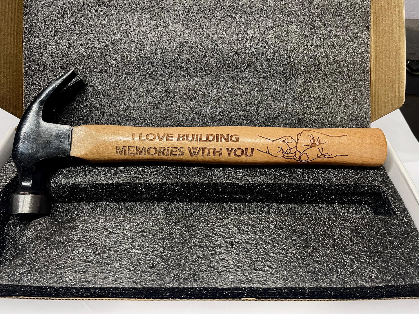 Personalized Engraved Wood Hammer, Custom 16 oz wood handle, Dad gift, Groomsmen's gift