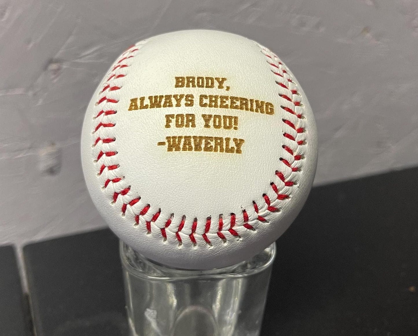 Photo engraved Softball, Softball trophy, Gift, Personalized softball, Softball keepsake