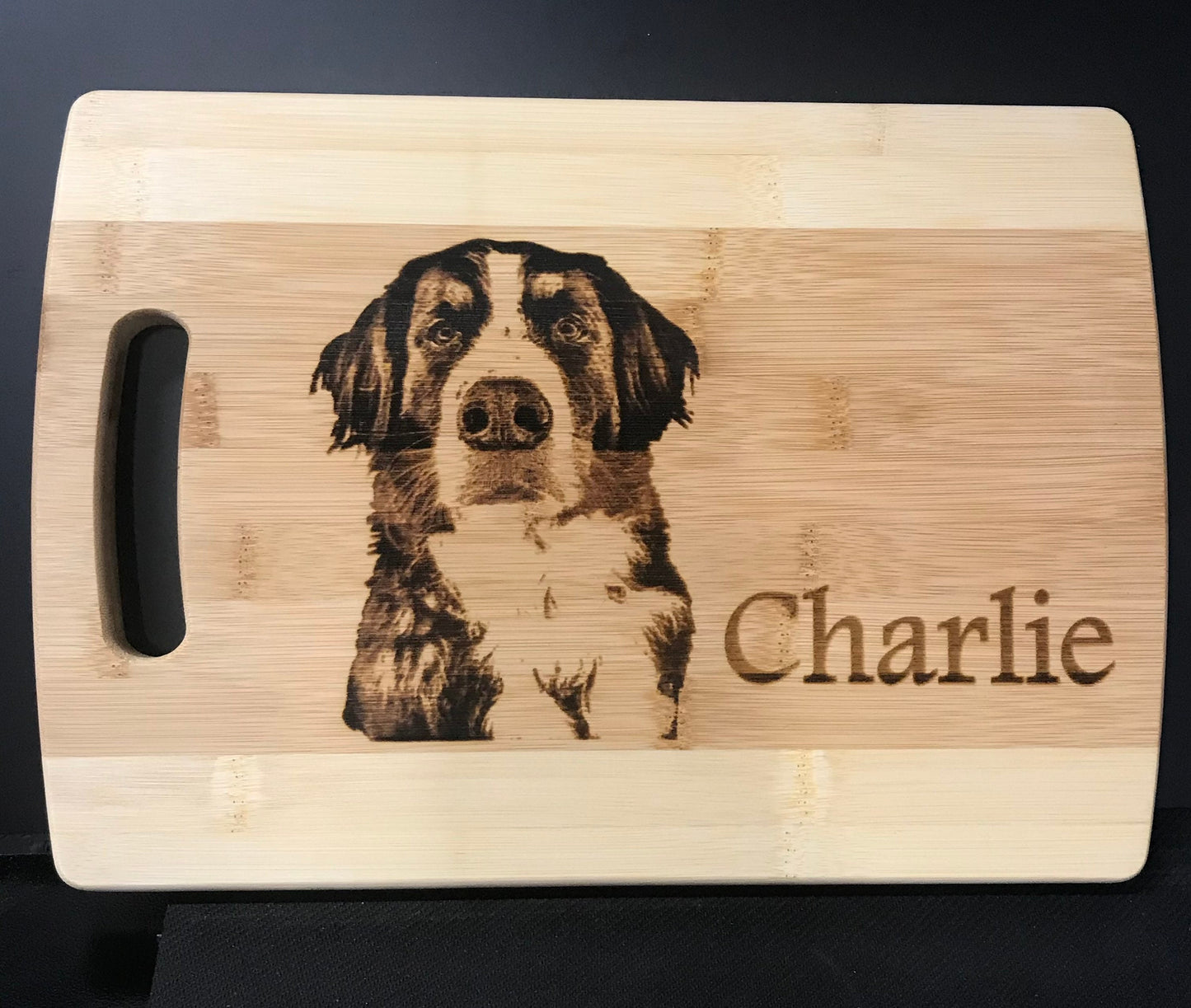 Personalized Pet Engraved Bamboo chopping board, Pet photo on wood cutting board,Custom wood cutting board