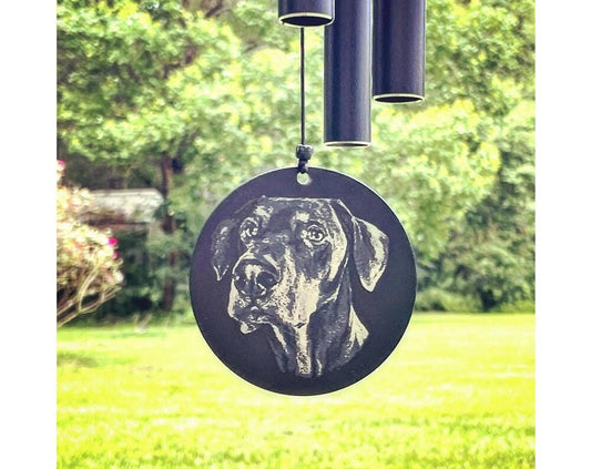 Engraved custom photo Memorial Wind Chimes, etched personalized wind chime, memorial garden chimes, Sympathy gift