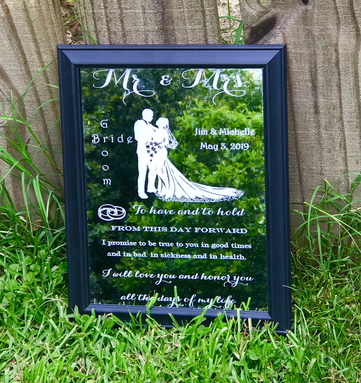 Custom Engraved mirror, photo engraved glass, photo etched glass, 8 x 10 mirror, Graduation photo, Mother's Day, Father's Day gift