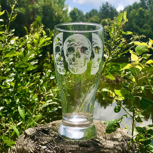 Skull Engraved Glass, Unique Drinkware for Every Occasion