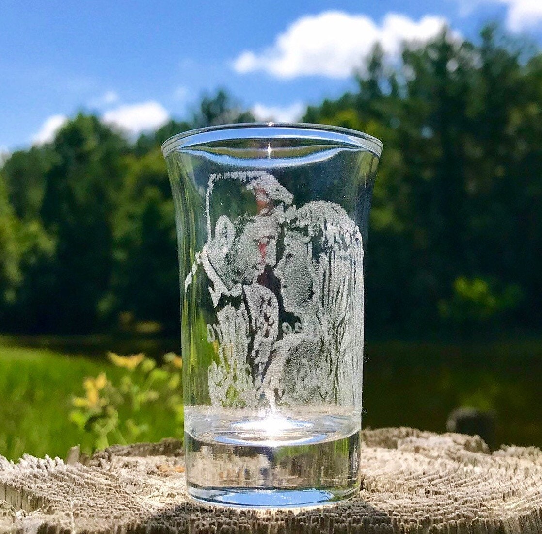 Custom Shot Glass Set, photo engraved shot glasses, Wedding photo glasses, Anniversary photo glasses, Dessert glasses