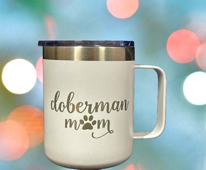 Custom, photo engraved Stainless Steel Tumbler, with Lid, 12oz Coffee travel Powder Coated tumbler