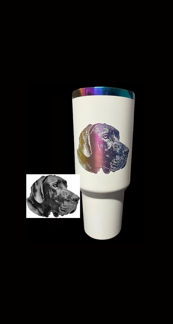 Photo engraved 40oz Rainbow Plated Tumbler, with Lid, Gift, Personalized Vacuum Insulated Double Wall, Powder Coated tumbler