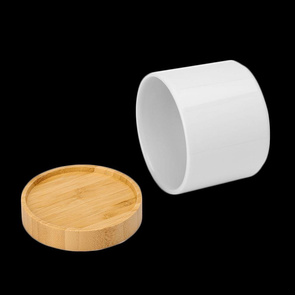Ceramic Planter with Bamboo Tray Base, Leaf me to Sulk