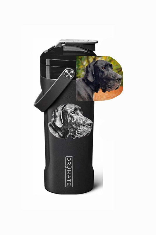 Photo engraved Blender Shaker Bottle, Personalized Stainless Steel Vacuum Insulated Double Wall, Powder Coated Travel shaker