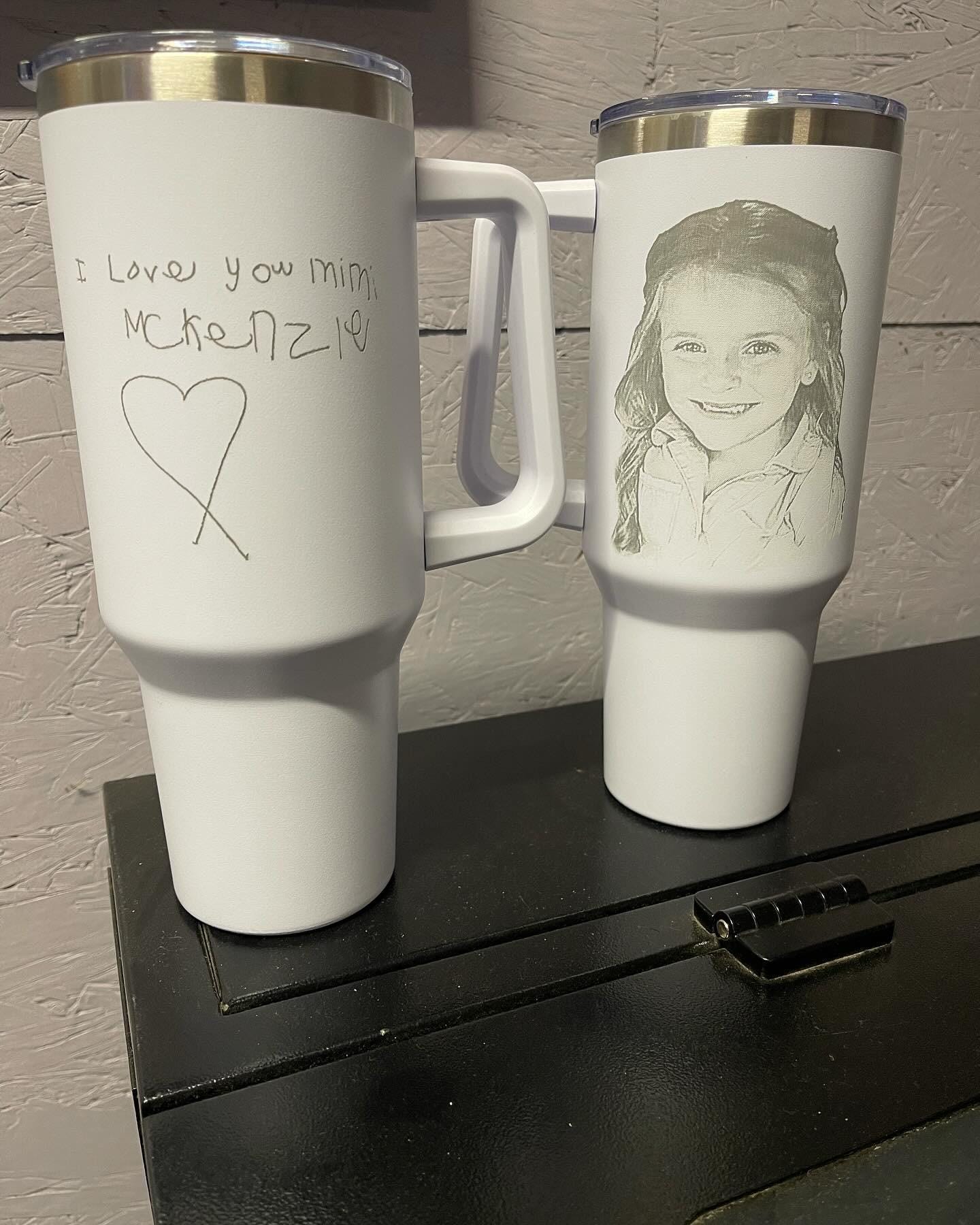 40 oz photo engraved stainless steel tumbler, custom gift mug, travel drinkware gift