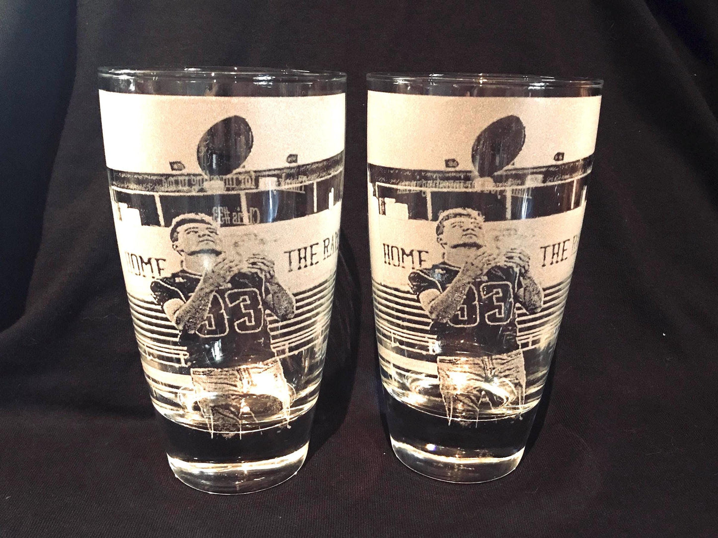 Custom Photo Engraved Glasses - Set of 2 - Mix and Match Styles - Personalized etched Portrait