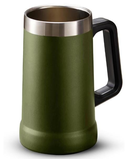 Photo engraved Stainless Steel Beer Stein, Double Walled, Large Handle, 24 oz