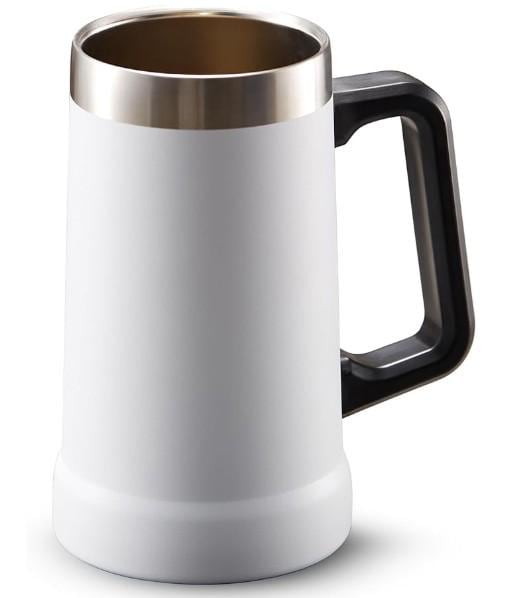 Photo engraved Stainless Steel Beer Stein, Double Walled, Large Handle, 24 oz